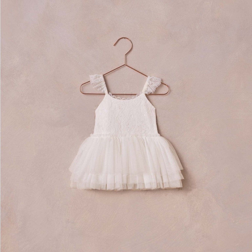 Noralee Elegant White Lace Tulle Dress